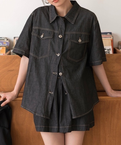 LADY LIKE（レディライク）の「デニムセットアップ2点セット（セットアップ・レディース・ブルー/ブラック・M）」の19枚目の写真