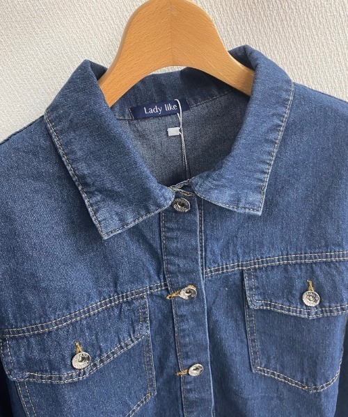 LADY LIKE（レディライク）の「デニムセットアップ2点セット（セットアップ・レディース・ブルー/ブラック・M）」の17枚目の写真