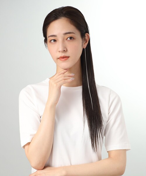 COCOSHNIK ONKITSCH(ココシュニックオンキッチュ)の「シルバー チェーンピアス フラットカーブロング(片耳用)(ピアス(両耳用)・レディース・シルバー・00)」の7枚目の写真