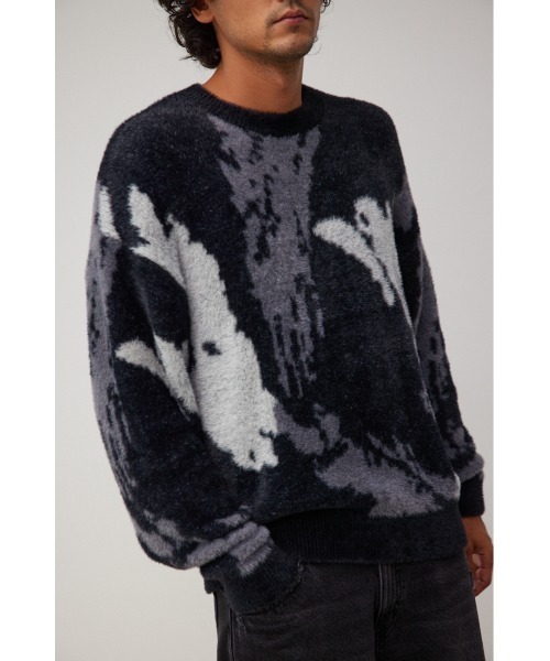 AZUL by moussy（アズールバイマウジー）の「総柄シャギーニット