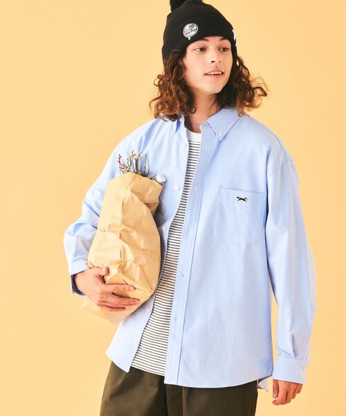 TOWNCRAFT（タウンクラフト）の「TOWN CRAFT/タウンクラフト TOWN CRAFT×FREAK'S STORE/タウンクラフト 別注 リラックスフィット ボタンダウンシャツ/ワンポイント（シャツ/ブラウス・メンズ・ネイビー/オフホワイト/イエロー/グレー/サックスブルー/ホワイト・LARGE/MEDIUM）」の5枚目の写真