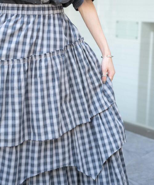 WEGO（ウィゴー）の「WEGO/フリルティアードロングスカート（スカート・レディース・グレー系その他2・FREE）」の22枚目の写真