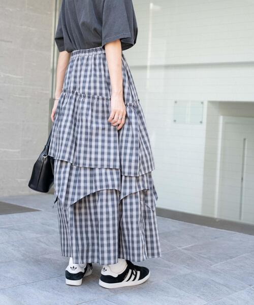 WEGO（ウィゴー）の「WEGO/フリルティアードロングスカート（スカート・レディース・グレー系その他2・FREE）」の11枚目の写真