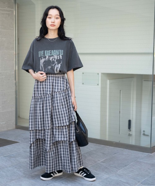 WEGO（ウィゴー）の「WEGO/フリルティアードロングスカート（スカート・レディース・グレー系その他2・FREE）」の2枚目の写真