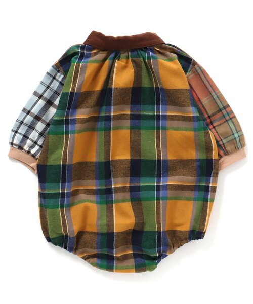 BREEZE（ブリーズ）の「【キッズとリンクコーデ可能】スタンダードシャツボディオール（ロンパース・キッズ・レインボー/チェック・80/70）」の3枚目の写真