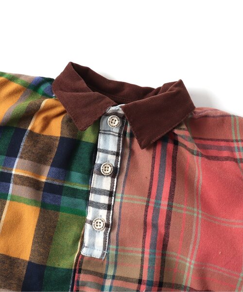 BREEZE（ブリーズ）の「【キッズとリンクコーデ可能】スタンダードシャツボディオール（ロンパース・キッズ・レインボー/チェック・80/70）」の5枚目の写真