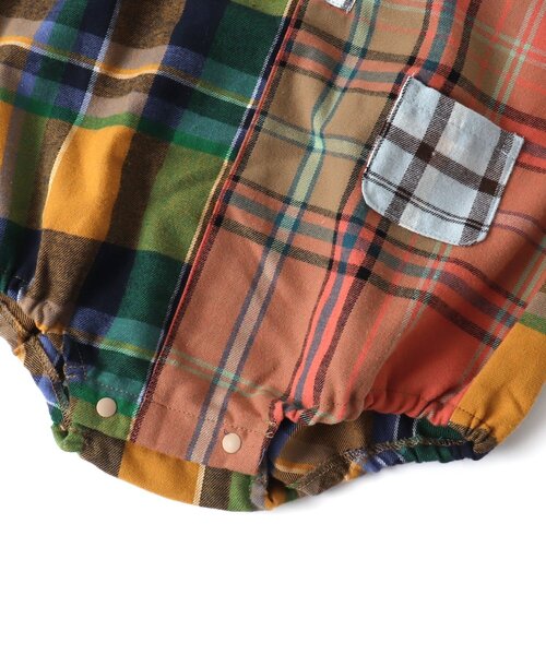 BREEZE（ブリーズ）の「【キッズとリンクコーデ可能】スタンダードシャツボディオール（ロンパース・キッズ・レインボー/チェック・80/70）」の10枚目の写真