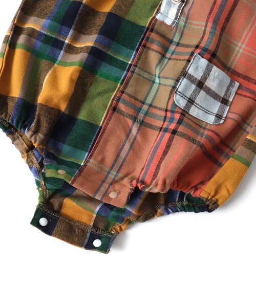 BREEZE（ブリーズ）の「【キッズとリンクコーデ可能】スタンダードシャツボディオール（ロンパース・キッズ・レインボー/チェック・80/70）」の11枚目の写真