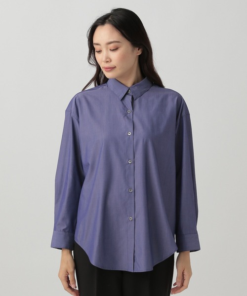 Elura（エルーラ）の「＜2024春ver＞アイロンいらずレギュラーシャツ／961272（シャツ/ブラウス・レディース・グレイッシュベージュ/ホワイト系その他5/ブルー/ホワイト/ライトベージュ/ライトブルー・MEDIUM/SMALL/LARGE）」の15枚目の写真