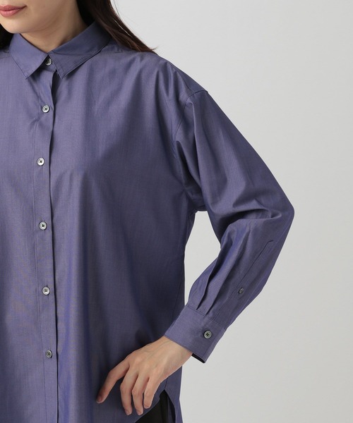 Elura（エルーラ）の「＜2024春ver＞アイロンいらずレギュラーシャツ／961272（シャツ/ブラウス・レディース・グレイッシュベージュ/ホワイト系その他5/ブルー/ホワイト/ライトベージュ/ライトブルー・MEDIUM/SMALL/LARGE）」の19枚目の写真