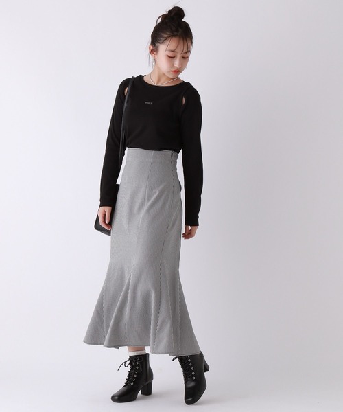 repipi armario（レピピ アルマリオ）の「バックレースアップマーメイドスカート（スカート・キッズ・チェック/ブラック/その他・SMALL/MEDIUM/LARGE）」の6枚目の写真