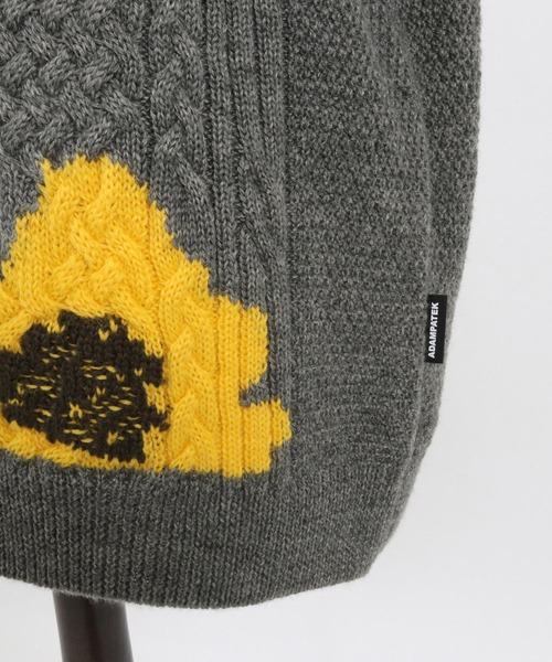 ADAM PATEK(アダムパテック)の「【ADAMPATEK/アダムパテック】Floral pattern cable crew neck / 花柄ケーブルクルーネックニット(ニット/セーター・メンズ・ブルー/ホワイト/グレー・2/1)」の10枚目の写真