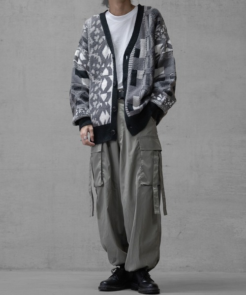 Naive magic(ナイーブマジック)の「【a】ダブルジャガード オーバーサイズ 3Dニットカーディガン(カーディガン/ボレロ・メンズ・グレー/ブルー・MEDIUM/X-LARGE/LARGE)」の21枚目の写真