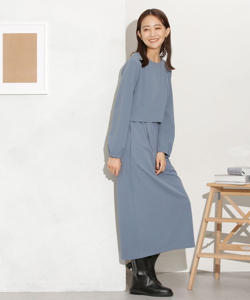 nanouniverse ワンピース　セットアップ 楽天市場】【SALE／20%OFF】ダブルフェイスニットセットアップ