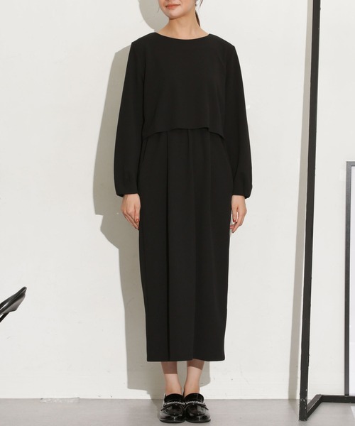 完売品✨ナゴンスタンス　ドッキングワンピース　レイヤード風　日本製　M 完売品✨ナゴンスタンス ドッキングワンピース レイヤード風 日本製 M