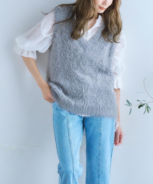 anown（アノン）の「フェザーシャギーニットベスト（ベスト）」 - WEAR
