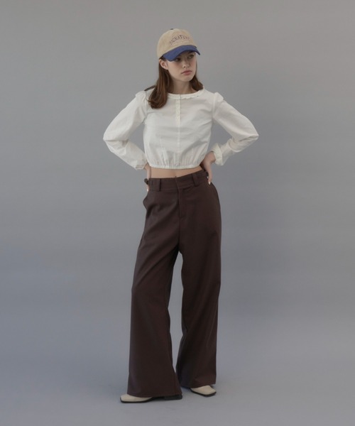 GIUNON（ジウノン）の「stretch frill blouse / ストレッチフリルブラウス（シャツ/ブラウス・レディース・ホワイト/ブラック・FREE）」の15枚目の写真
