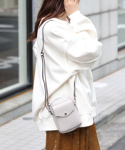 Legato Largo(レガートラルゴ)の「【Legato Largo】LH-P0005Z かるいかばんPUマイクロショルダー(ショルダーバッグ・レディース・ブラック/グレイッシュベージュ/ライトグレー/オリーブ・FREE)」の12枚目の写真