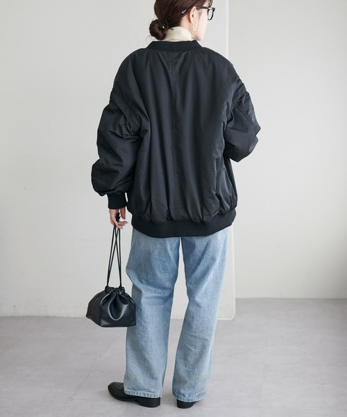 DISCOAT（ディスコート）の「【WEB限定】袖取り外しMA1（ミリタリージャケット・レディース・ブラック/アイボリー/カーキ・FREE）」の12枚目の写真