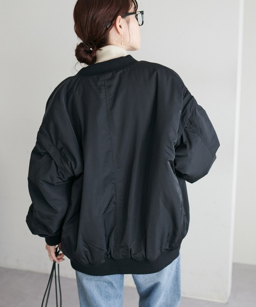 DISCOAT（ディスコート）の「【WEB限定】袖取り外しMA1（ミリタリージャケット・レディース・ブラック/アイボリー/カーキ・FREE）」の9枚目の写真