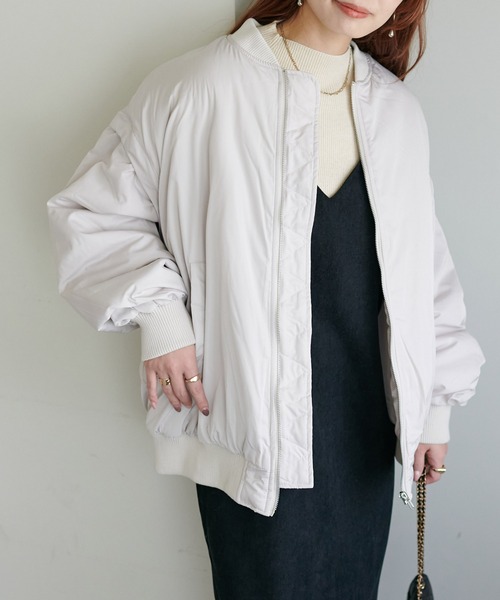 DISCOAT（ディスコート）の「【WEB限定】袖取り外しMA1（ミリタリージャケット・レディース・ブラック/アイボリー/カーキ・FREE）」の15枚目の写真