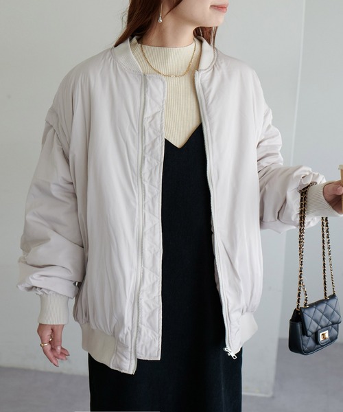 DISCOAT（ディスコート）の「【WEB限定】袖取り外しMA1（ミリタリージャケット・レディース・ブラック/アイボリー/カーキ・FREE）」の14枚目の写真