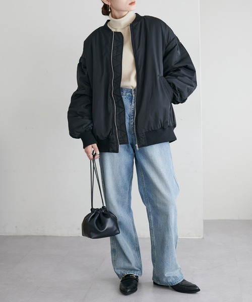 DISCOAT（ディスコート）の「【WEB限定】袖取り外しMA1（ミリタリージャケット・レディース・ブラック/アイボリー/カーキ・FREE）」の10枚目の写真