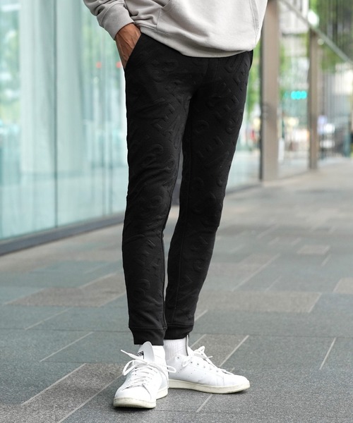 jiggys shop(ジギーズショップ)の「斜めロゴジャガードジョガーパンツ(その他パンツ・メンズ・チャコールグレー/ブラック・MEDIUM/LARGE/X-LARGE)」の4枚目の写真