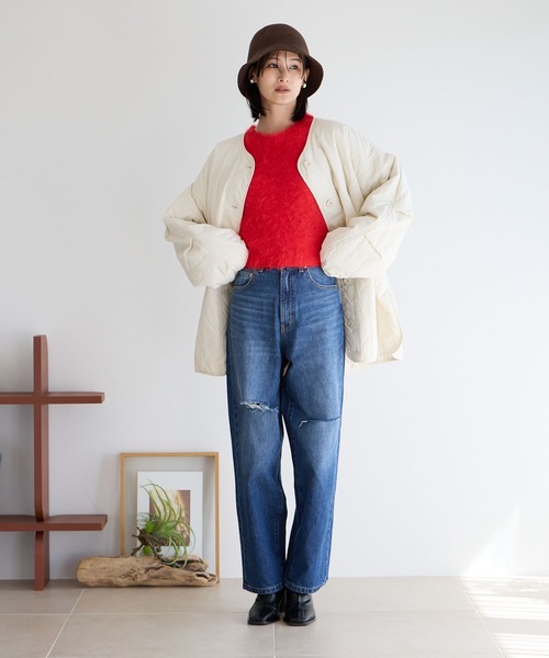 LOWRYS FARM（ローリーズファーム）の「シャギープルオーバーＬＳ　985937（ニット/セーター・レディース・グレー/レッド/アイボリー・FREE）」の11枚目の写真