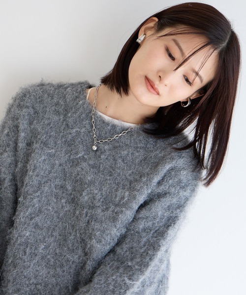 LOWRYS FARM（ローリーズファーム）の「シャギープルオーバーＬＳ　985937（ニット/セーター・レディース・グレー/レッド/アイボリー・FREE）」の18枚目の写真