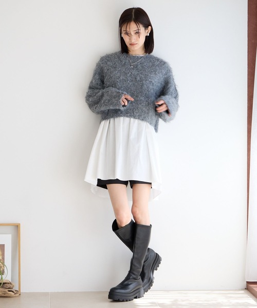 LOWRYS FARM（ローリーズファーム）の「シャギープルオーバーＬＳ　985937（ニット/セーター・レディース・グレー/レッド/アイボリー・FREE）」の19枚目の写真