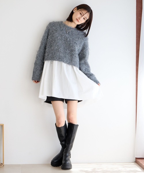 LOWRYS FARM（ローリーズファーム）の「シャギープルオーバーＬＳ　985937（ニット/セーター・レディース・グレー/レッド/アイボリー・FREE）」の21枚目の写真