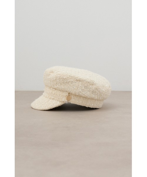 AZUL by moussy（アズールバイマウジー）の「ツイードキャスケット（キャスケット・レディース・アイボリー/ブラック/マルチ・FREE）」の9枚目の写真