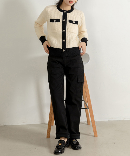 DAY CLOSET（デイ クローゼット）の「【吸湿発熱/裏起毛/大きいサイズ有】冬にぽかぽか タックインも得意。ストレートベイカーカーゴパンツ レディース（カーゴパンツ・レディース・ブラック/ベージュ・XL/M/L/XS/S）」の8枚目の写真