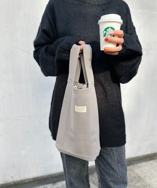 Legato Largo(レガートラルゴ)の「Legato Largo / ニットバック Mサイズ / LJ-A0002(トートバッグ・レディース・ピンク/グリーン/イエロー/ラベンダー/グレー・ONESIZE)」の15枚目の写真