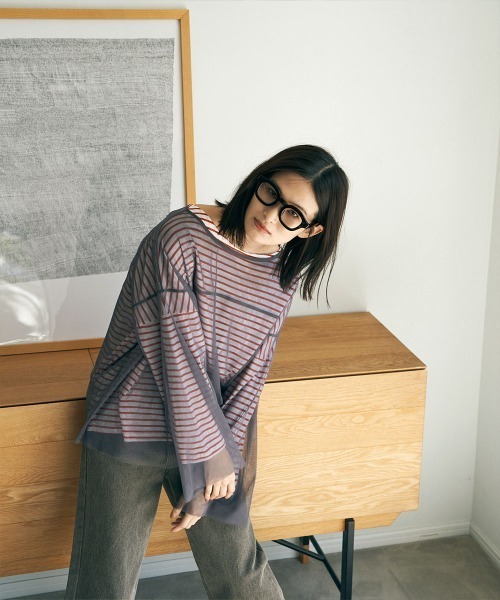 marjour(マージュール)の「SHEER MESH TOPS(Tシャツ/カットソー・レディース・ブラック/グレー・M)」の5枚目の写真