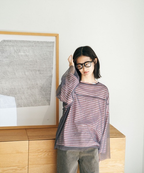 marjour(マージュール)の「SHEER MESH TOPS(Tシャツ/カットソー・レディース・ブラック/グレー・M)」の7枚目の写真