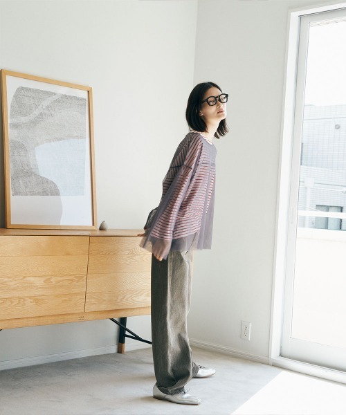 marjour(マージュール)の「SHEER MESH TOPS(Tシャツ/カットソー・レディース・ブラック/グレー・M)」の10枚目の写真