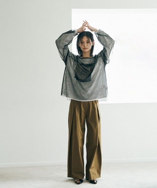 marjour(マージュール)の「SHEER MESH TOPS(Tシャツ/カットソー・レディース・ブラック/グレー・M)」の16枚目の写真