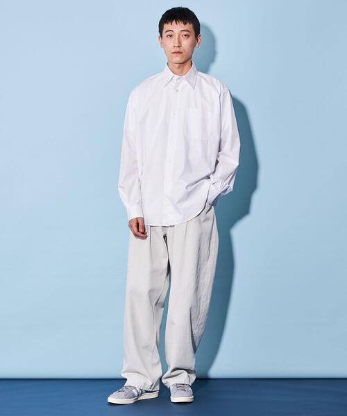 CITEN（シテン）の「＜CITEN＞ツイル スタンダードシャツ（シャツ/ブラウス・メンズ・ライトブルー/ホワイト・M/S/L）」の5枚目の写真