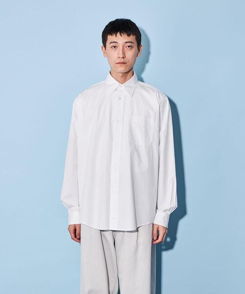 CITEN（シテン）の「＜CITEN＞ツイル スタンダードシャツ（シャツ/ブラウス・メンズ・ライトブルー/ホワイト・M/S/L）」の10枚目の写真