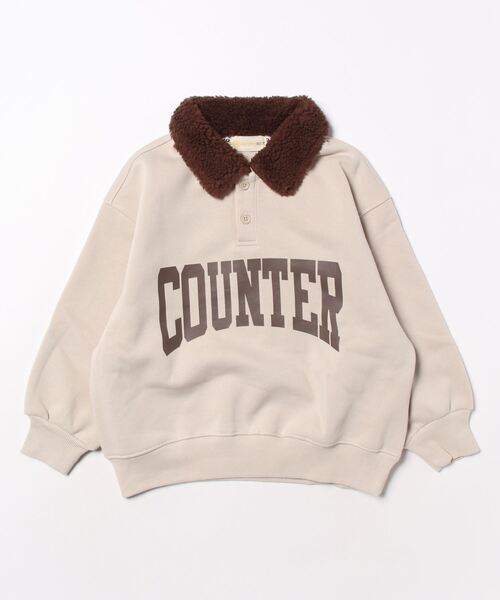 aimoha(アイモハ)の「【aimoha-KIDS-】子供服 英文字POLO襟スウェット(スウェット・キッズ・ベージュ/パープル・120/160/110/130/140/150)」の8枚目の写真