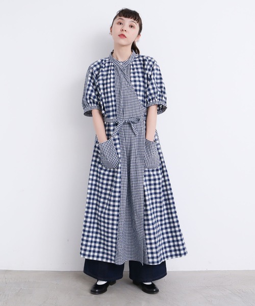 l'atelier du savon チェックパッチワーク ロングワンピース アトリエ