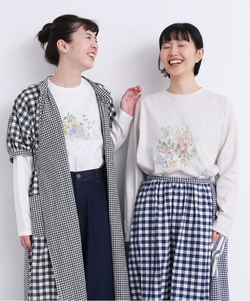 l'atelier du savon チェックパッチワーク ロングワンピース l'atelier