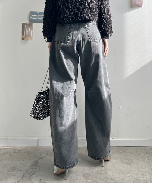 Futier land（フューティアランド）の「カーブラインデニムパンツ（デニムパンツ・レディース・ブルー/アイボリー/ブラック/ライトブルー・MEDIUM）」の7枚目の写真