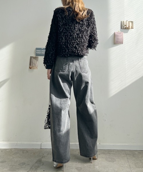 Futier land（フューティアランド）の「カーブラインデニムパンツ（デニムパンツ・レディース・ブルー/アイボリー/ブラック/ライトブルー・MEDIUM）」の8枚目の写真