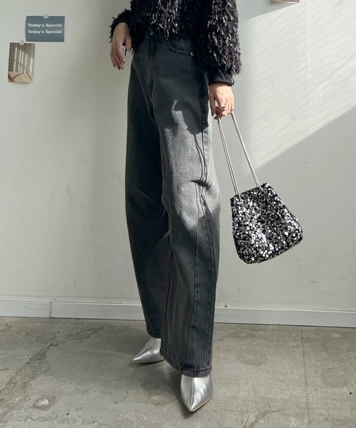 Futier land（フューティアランド）の「カーブラインデニムパンツ（デニムパンツ・レディース・ブルー/アイボリー/ブラック/ライトブルー・MEDIUM）」の10枚目の写真