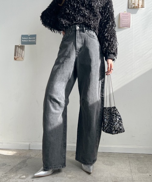 Futier land（フューティアランド）の「カーブラインデニムパンツ（デニムパンツ・レディース・ブルー/アイボリー/ブラック/ライトブルー・MEDIUM）」の6枚目の写真