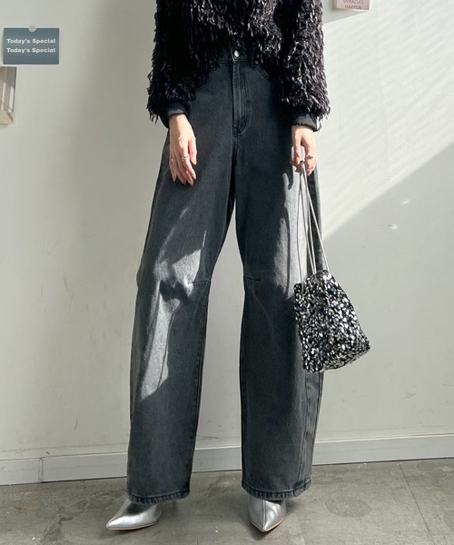 Futier land（フューティアランド）の「カーブラインデニムパンツ（デニムパンツ・レディース・ブルー/アイボリー/ブラック/ライトブルー・MEDIUM）」の5枚目の写真