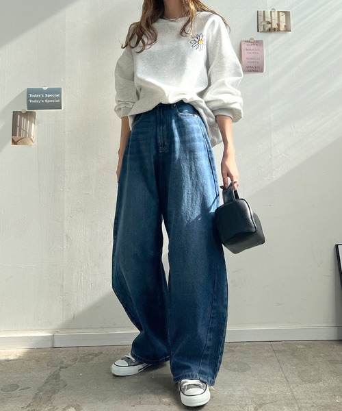 Futier land（フューティアランド）の「カーブラインデニムパンツ（デニムパンツ・レディース・ブルー/アイボリー/ブラック/ライトブルー・MEDIUM）」の15枚目の写真